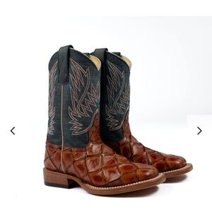 Horse Power Boys Brown and Grey Western Boots Sz Boys 6